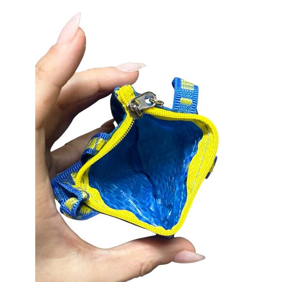 IKEA Mini Blue Bag Frakta Zipper Coin Change Purse Key Chain Card Airpod Pouch - Picture 3 of 6